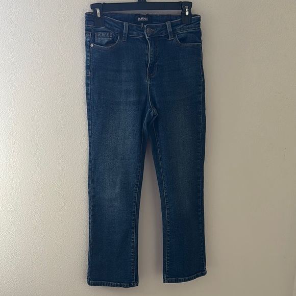 Buffalo Kellie Semi Hi Rise Kick Crop five pocket jeans medium wash Sz 26 - Picture 1 of 6